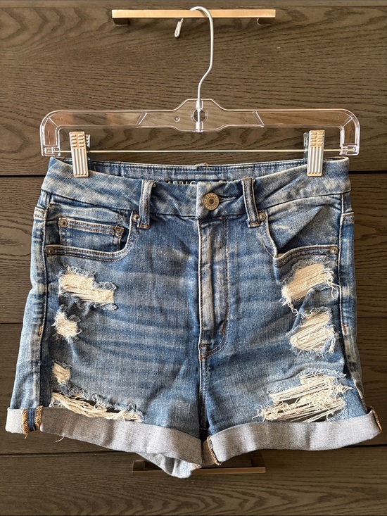 American Eagle Outfitters Pants - American Eagle Super High Rise Super Stretch Denim Shorts EUC